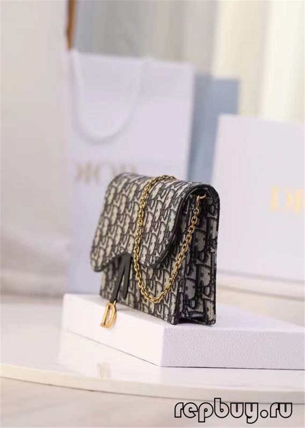 Dior top replica saddle clutch bag 22cm blue jacquard fabric Oblique print (2022 Latest)-Best Quality designer Bag Review, and online shopping, designer bag ru