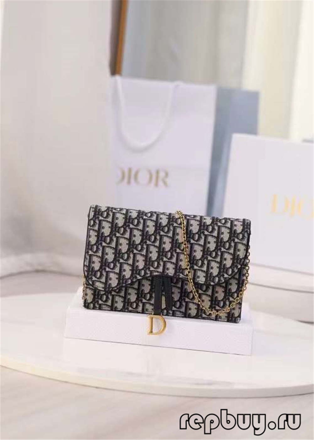 Dior top replica saddle clutch bag 22cm blue jacquard fabric Oblique print (2022 Latest)-Best Quality designer Bag Review, and online shopping, designer bag ru