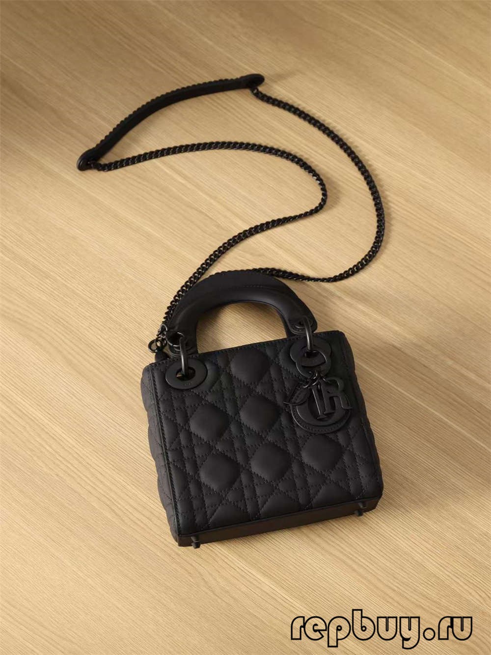LADY DIOR Mini Black Top Replica Handbag Matte Cowhide Shoulder Strap and Zipper Detail (2022 Updated)-Best Quality designer Bag Review, and online shopping, designer bag ru
