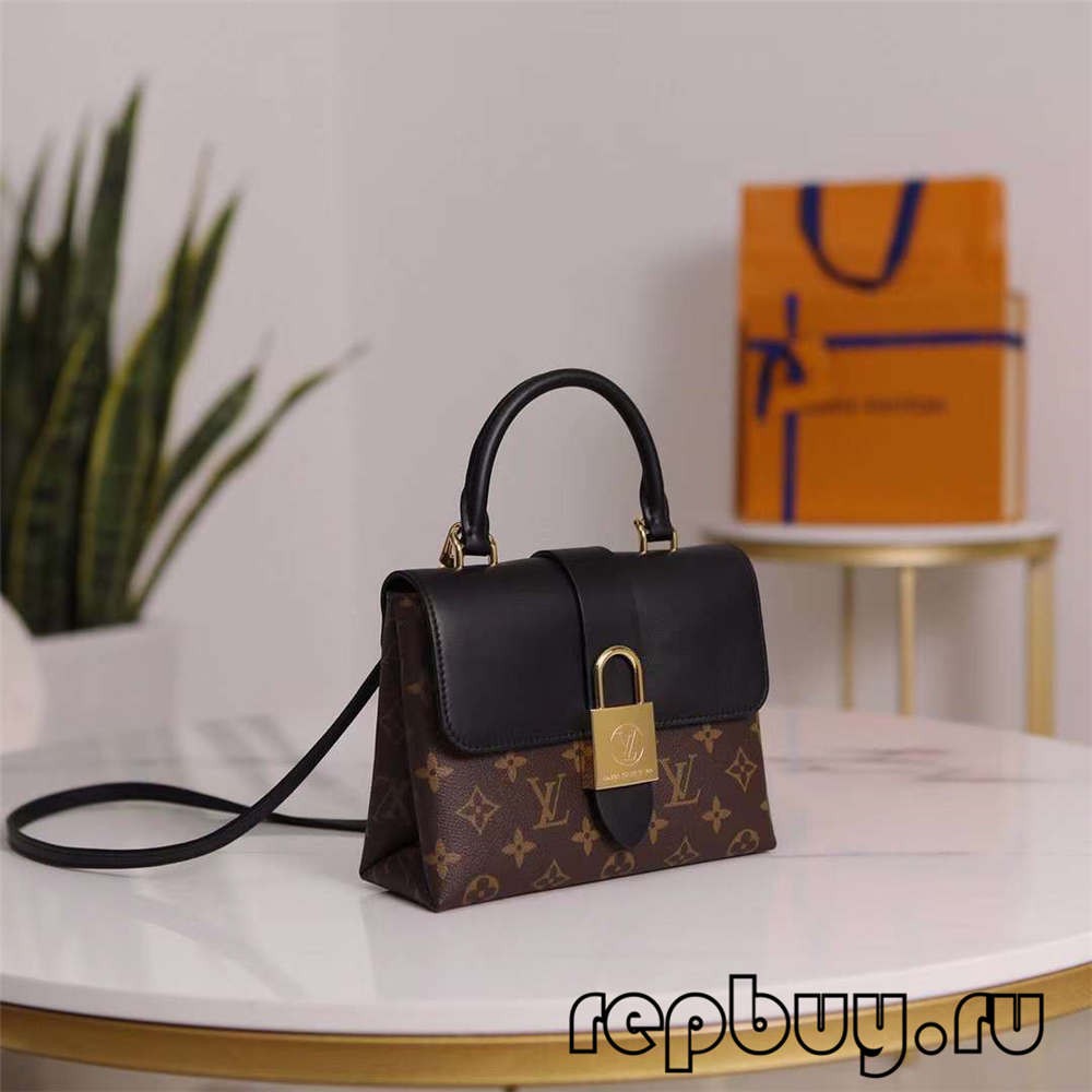 Louis Vuitton M44141 20cm Lock BB Black top replica bags (2022 Special)-Best Quality designer Bag Review, and online shopping, designer bag ru