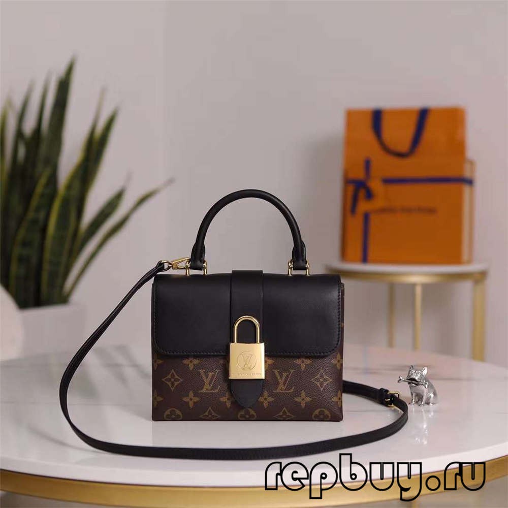 Louis Vuitton M44141 20cm Lock BB Black top replica bags (2022 Special)-Best Quality designer Bag Review, and online shopping, designer bag ru