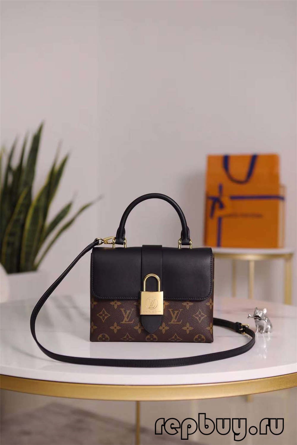 Louis Vuitton M44141 20cm Lock BB Black top replica bags (2022 Special)-Best Quality designer Bag Review, and online shopping, designer bag ru
