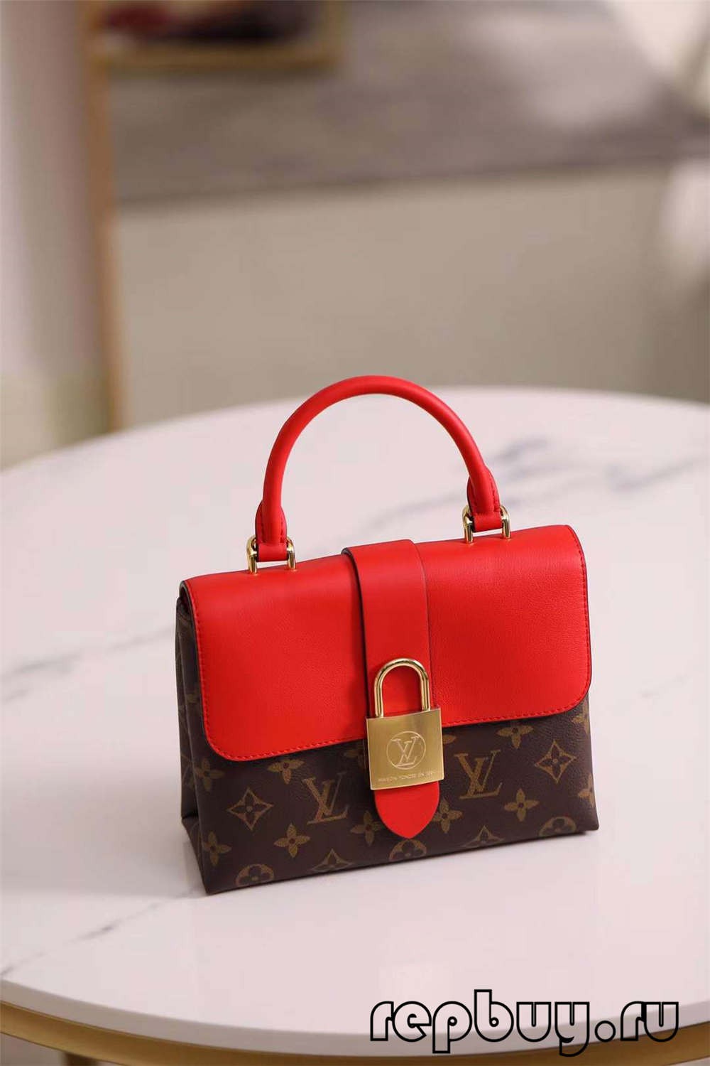Louis Vuitton M44322 20cm Lock BB Red Top Replica Bags (2022 Latest)-Best Quality designer Bag Review, and online shopping, designer bag ru