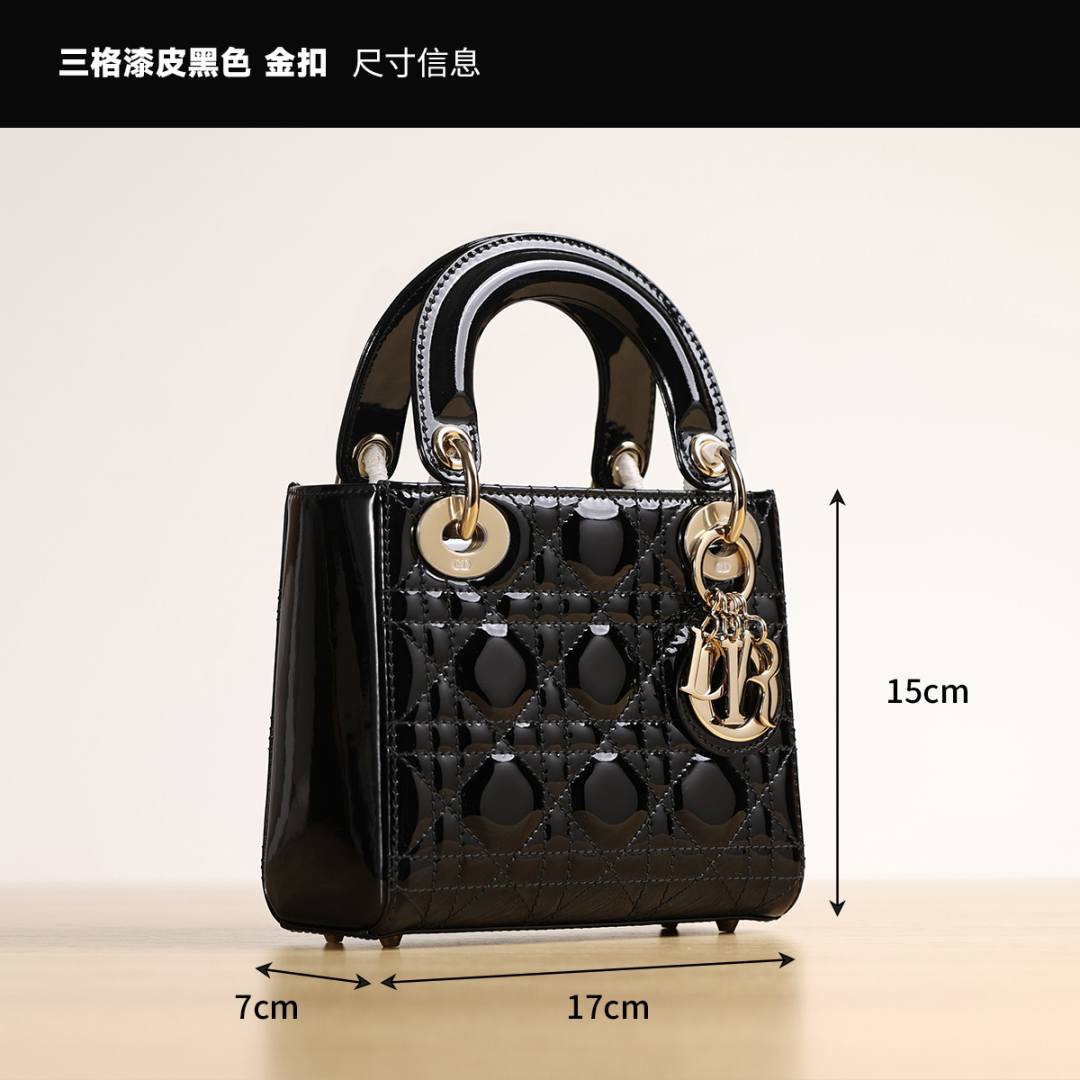 Shebag super replica Lady Dior in Patent black bag review(Dec 2025 updated)-Best Quality designer Bag Review, and online shopping, designer bag ru