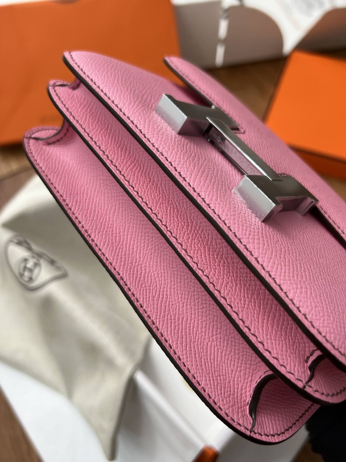 Shebag top replica handmade Hermes Constance 19 bag pink Epsom leather(Jan 2026 updated)-Best Quality designer Bag Review, and online shopping, designer bag ru