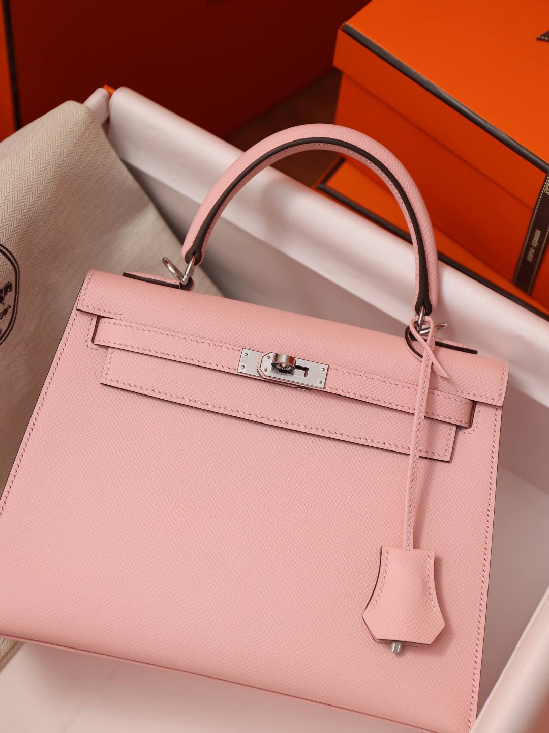 Shebag handmade Hermes Kelly 25 epsom pink out stitching(Feb 2026 updated)-Best Quality designer Bag Review, and online shopping, designer bag ru